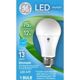 GE Classic LED 75W Equivalent Uses 12W 1100 Lmns A19 Dimmable Light Bulb 4 PACK