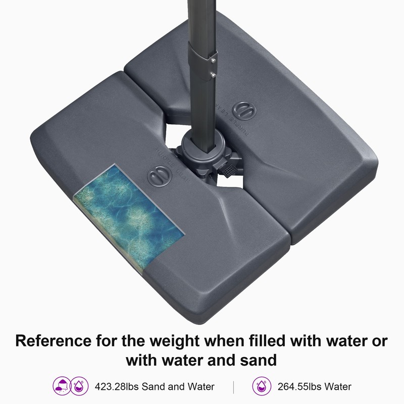 PURPLE LEAF 220 lBS Heavy Duty Patio Umbrella Base XBS535