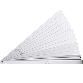 Hotop 17 Blades Stainless Steel Feeler Gauges 0.02-1.00 mm Marked Metric Measuring Tool Long Feeler Gauge Set for Measuring Gap Thickness or Width