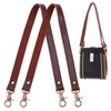 PH PandaHall 2pcs Genuine Leather Bag Handles Brown Leather Replacement