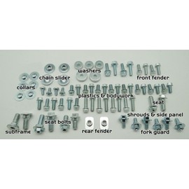 87pc Specbolt Kawasaki KX & KXF Body Bolt KIT for Plastics Seat Fenders shrouds Number Plates Fasteners fit KX60 KX80 KX85 KX100 KX125 KX250 KX500 KX250F KX450F KXF250 & KXF450