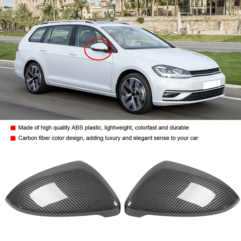 2pcs Carbon Fiber Style Rearview Wing Mirror Cover Cap