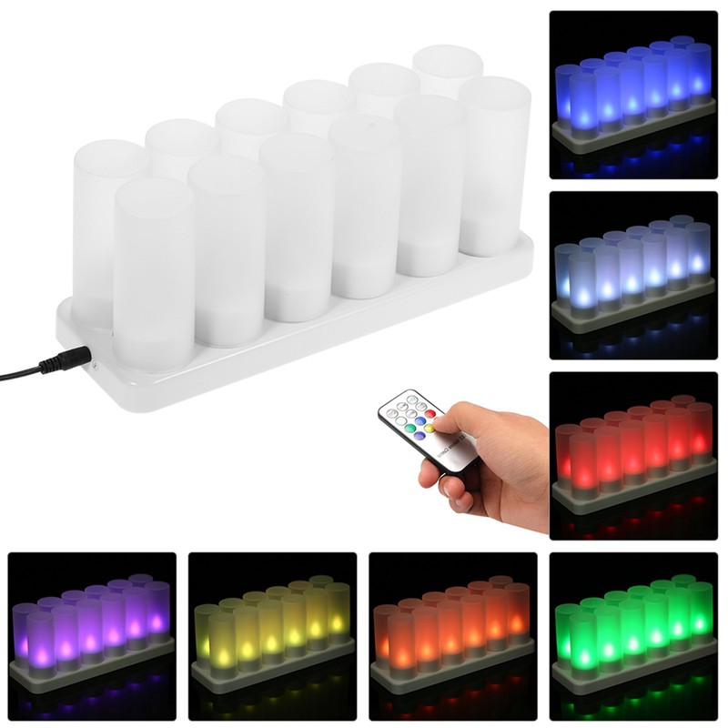 Colourful LED Candle Light Rechargeable Simulation Flameless Tea Candle Lights
