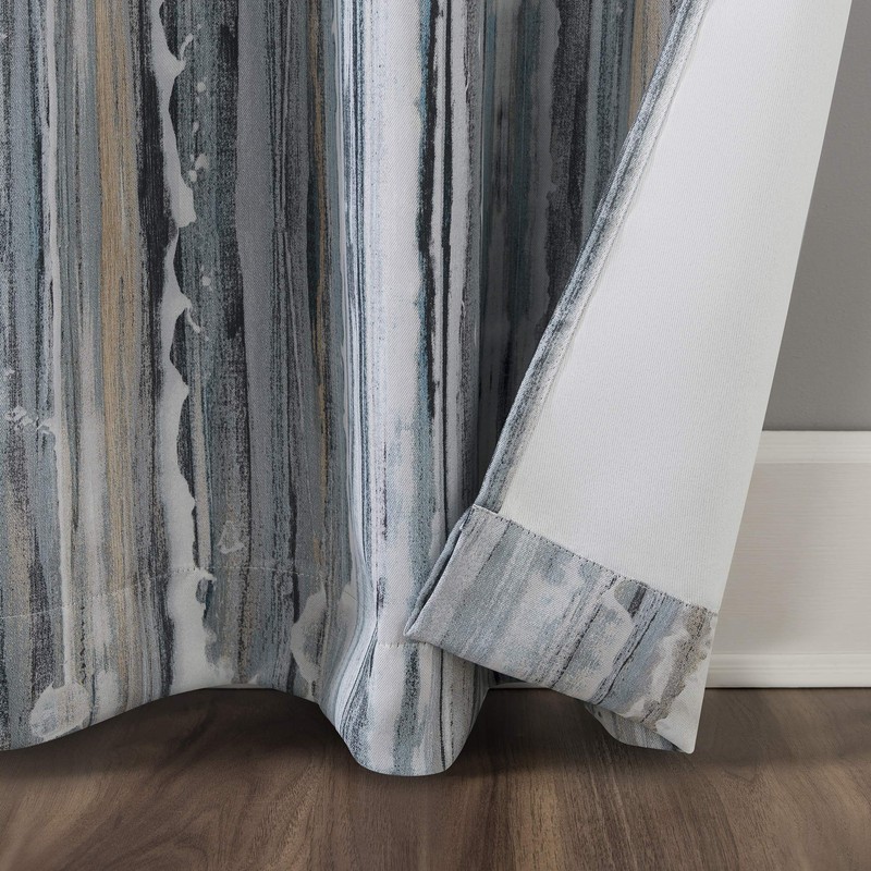 Sun Zero Artifact Abstract Painting Blackout Grommet Curtain Panel, 40"