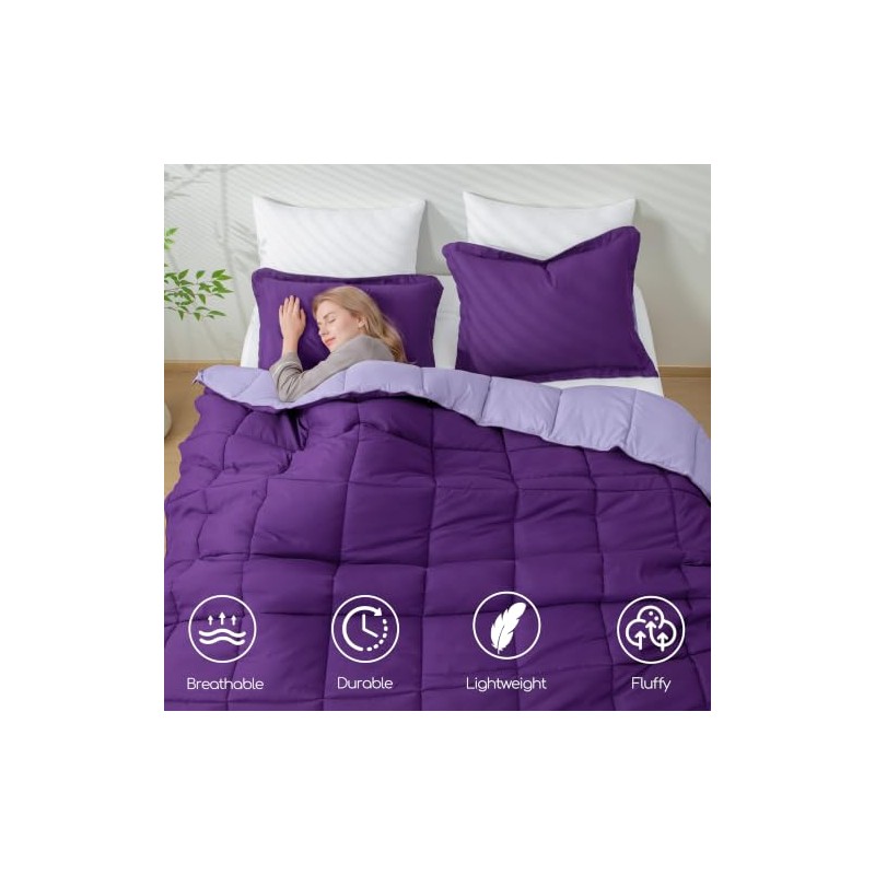 Hig Juego Edredón Reversible Piezas Individual Todas Estaciones Funda Pestañas