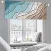 Curtain Valance for Windows Teal Blue Geometric Modern Aesthetic Rod