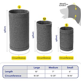 Menmamenma Dog Snood Dog Neck and Ears Grooming Ear Muffs Noise Protection Helps Calm Pet Hoodie Warmer Headwear Covers for Comfort Bathing Anti Anxiety Relief at Noise Place (L Size, Grey)