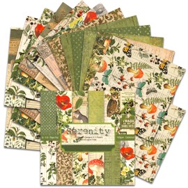 BLEDS Scrapbook Paper 6x6, 24 Sheets Vintage Scrapbooking Paper Ephemera Paper One Single-Side Decopodge Paper Supplies For Craft DIY Junk Journal Greeting Card-Making Decorative Background