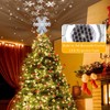AOMIL Christmas Tree Topper, 3D Rotating Silver Snowflake Pattern Projector