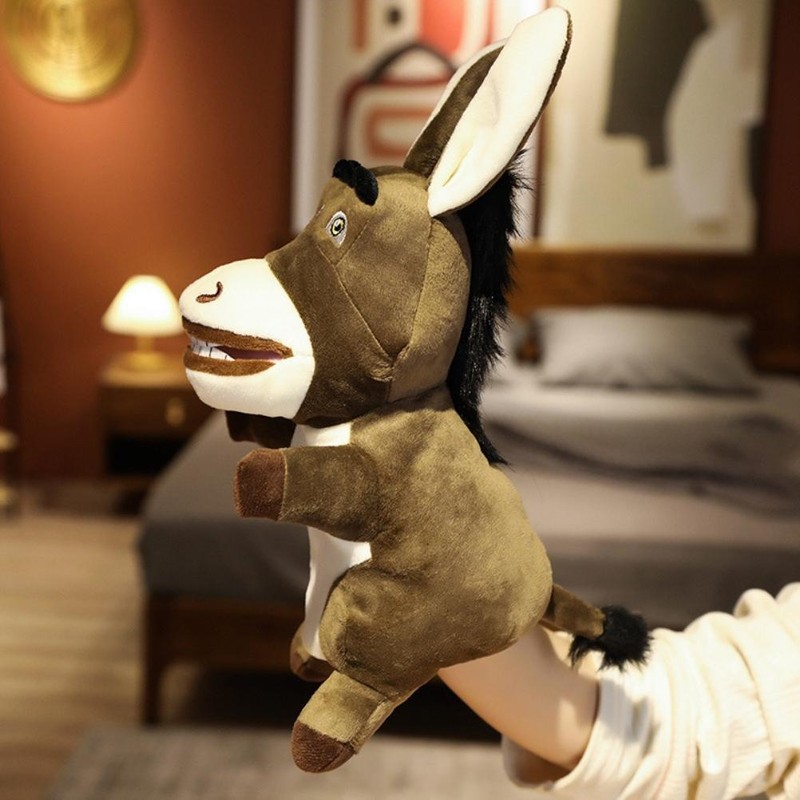 Plush Hand Puppet Donkey Lamb Panda Rabbit Soft Stuffed Animal