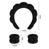 Voarge 3-teiliges Make-up-Stirnband und Handgelenksbandagen für Damen, Frottee-Haarband, Wellness-Stirnband (schwarz,