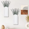Dnnnii 2 Pack Wooden Wall Vase Set - White Finish