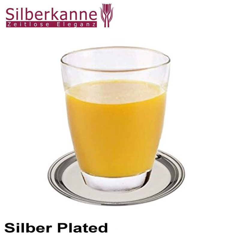 SILBERKANNE 6 Glass Plates Glass Coasters Inside 8 cm Outside