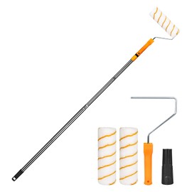YHNDECO 9 inch Paint Roller Set, 120cm Telescopic Pole with 2 Spare Brushes, Painting Tool for Painting with Emulsion Paints on Interior Walls and Ceilings