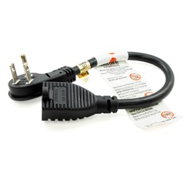 PTC 1ft Ultra Low Profile Angle NEMA 5-15P to 5-15R with 12 inches 16/3 AWG SJT