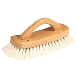 Redecker Shoe Shine Brush with Bow Handle, Light Goat Hair