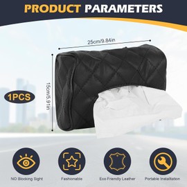 Portapapeles para coche, funda de cuero sintético para caja de pañuelos, organizador rectangular de servilletas para el asiento trasero, para el reposacabezas, la consola y el respaldo del asiento