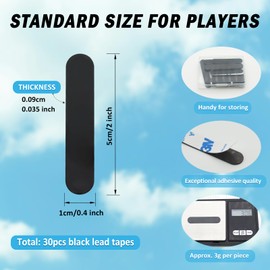 Taezn Lead Tape for Pickleball Paddles, 30pcs 3g Adhesive Pickleball Lead Tape for Paddle to Customize Golf Pickleball Paddle Weights (Black)