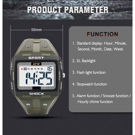 Omana Mens Digital Sports Watch, Big Numbers, Large Display Face Big Digits, Easy to Read, Waterproof, Running Outdoor Military Camouflage