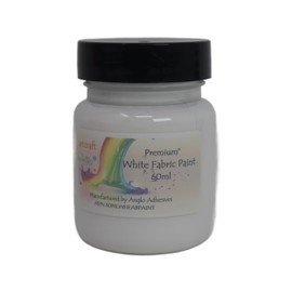 artcraft by anglo Fabric Paint Permanent for Clothes.Textiles Fabric Paints in 60ml. Ideal for Painting Clothes, T-shirts, Jeans, Bags & Shoes. (White)