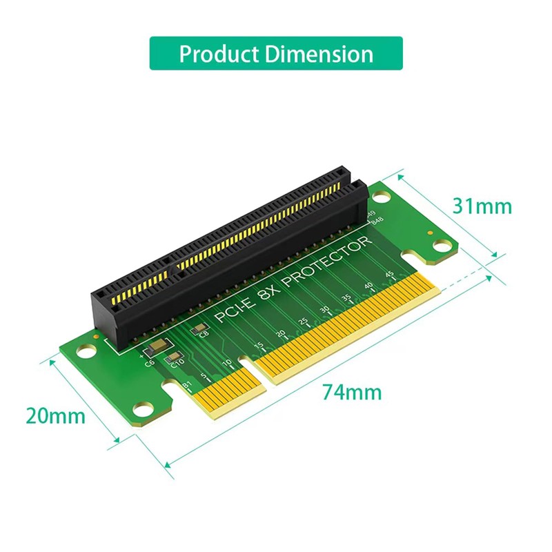 WLGQ PCI-E X8 Riser Card, PCI Express Male to Female