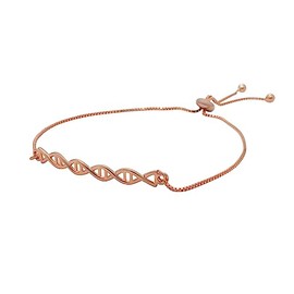 ScienceFox DNA Double Helix Bracelet 925 Sterling Silver in Silver Gold Rose Gold Available Gift for Biology and Chemistry Enthusiasts, Sterling Silver