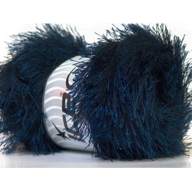 Large 100 Gram Skein Navy Blue Eyelash Yarn Fun Fur 164 Yards