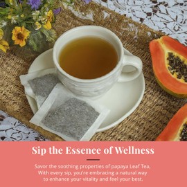 Akshit Papaya Leaf Tea, 75 Papaya Tea Bags, Extract From Dried Papaya Leaves, Te De Hojas De Papaya, Loose Leaf Papaya Tea, No Gluten, Vegan, Non-GMO.