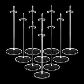 HMIEPRS 10PCS Acrylic Doll Stand Display Holder, Ideal Doll Display Stand Support with Adjustable Waist Clip for 11 to 13 Inch Tall Dolls