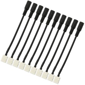 E-outstanding 10PCS LED Strip DC Female Connector 2Pin 8mm Connector Cable DC Female Plug for 3528 Single LED Strip