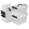 Ysmiltion 6 Quart Clear Small Storage Boxes with Handles, Plastic