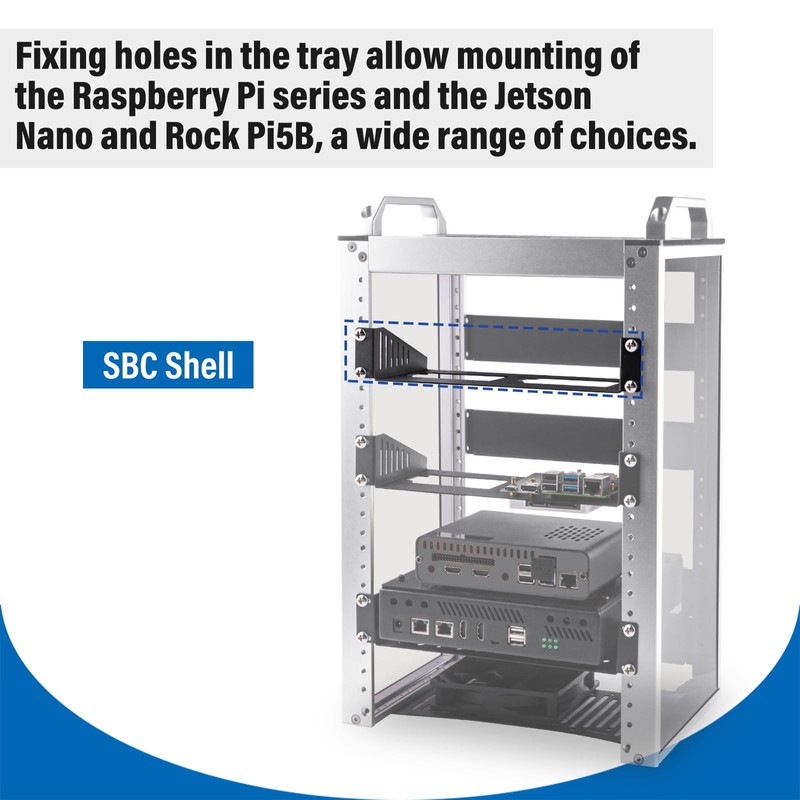 GeeekPi DeskPi RackMate Accessories SBC Shell 10" 1U Rack Shelf