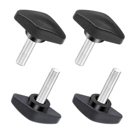 M6 x 30mm Tee Wing Thumb Screws, Plastic T Handle Clamping Knobs Wing Knob Grips Thumbscrew for Woodworking Machine Equipment, Black, 4 PCS