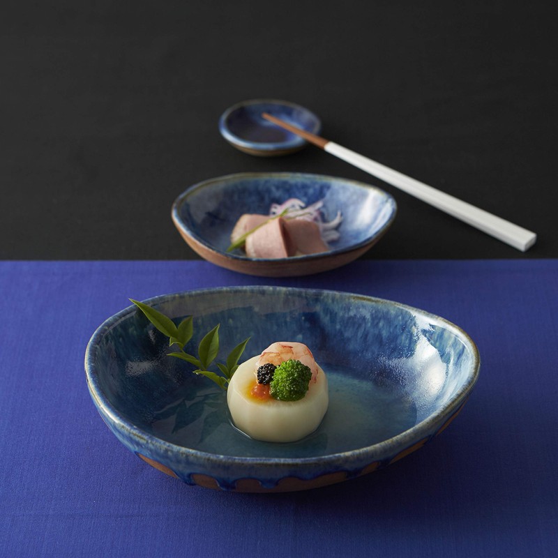 Rikizo R-908532 Bowl, Blue, Diameter 5.7 x Depth 4.4 x