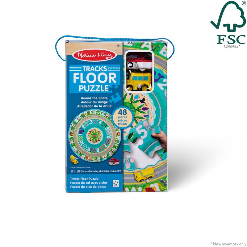 Melissa & Doug Round the Shore Tracks Cardboard Jigsaw Floor