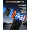 EVEAGE Compressed Air Duster, 180000RPM 4-Gear Adjustable Electric Air Duster