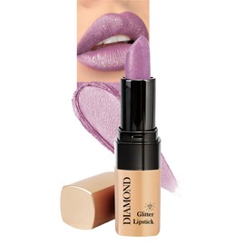 Caedelfly Metallic Lavender Lipstick, Long Lasting & Transfer Proof High Shine Glitter Diamond Creamy Lip Stick, Shimmer Lipstick for Women, Full-Coverage Lip Makeup for Women-02