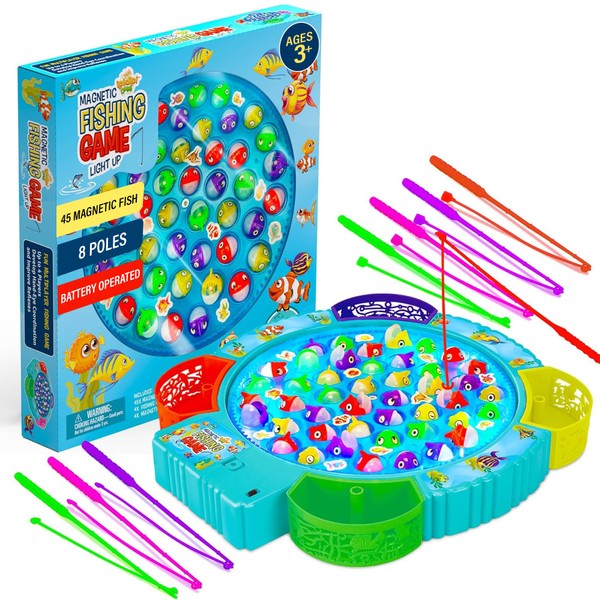 IPIDIPI TOYS Fishing Game for Kids, Light Up Magnetic for
