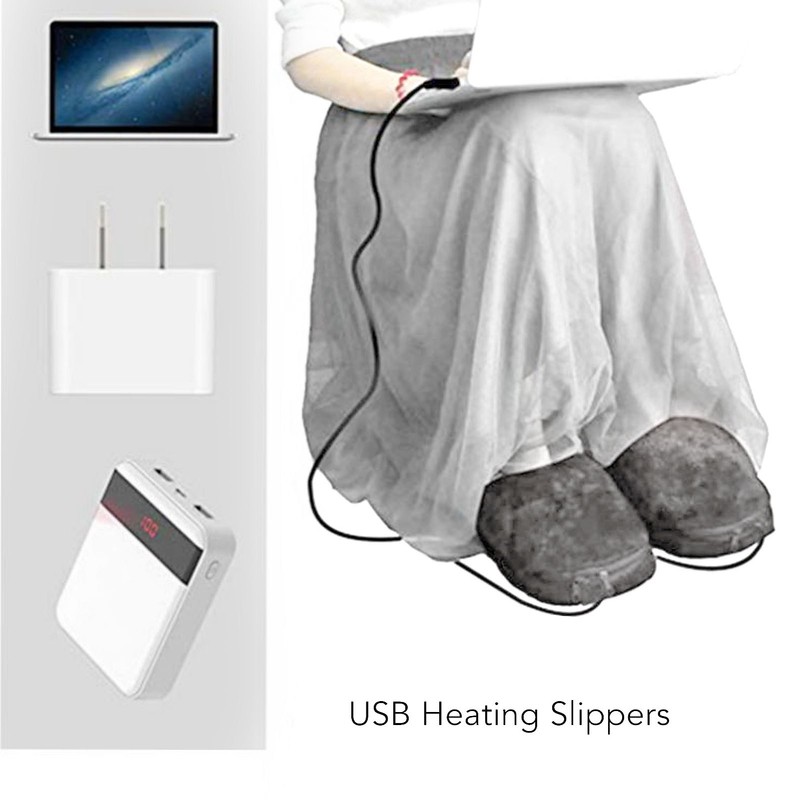 Electric Heating Slippers USB Plush Soft Inside Slip Resistance Warm
