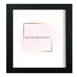 Modern Black 30x30 Frame With Safe Perspex Front & Wall Hanging Hooks - Use In Picture Frames 30cm x 30cm - Photo Frame - Poster Frames - Wooden Effect Square Frame (30 x 30 CM Frame, Black)