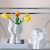 Joynisy White Ceramic Face Vase Set of 2, Female Form
