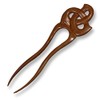 ISLAND PIERCINGS Handmade Wooden Hair Pin Celtic Design HN255, Wood,