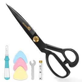 KOLEONHOME Fabric Scissors, 10 Inch Sewing Scissors,High Carbon Steel Tailor Scissors,Cloth Scissors,Guggenheim Scissors,Fabric Scissors for Cutting Clothes., Black, K20240101
