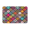 LRCCJS Bath Mat Boho Flower Geometric Checkered Plaid Artistic Quick
