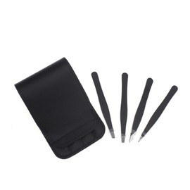minkissy Eyebrow Tweezers Kit 4pcs Flat Pointed Stainless Steel Tweezers for Ingrown Hair Removal