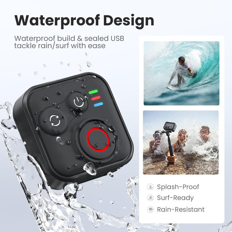 Bluetooth Remote Control for Insta360 X5/X4/X3/Ace Pro 2/Ace Pro/GO3S/GO3/GoPro Hero