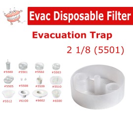 Defend Dental Evacuation Trap 2 1/8, White, 5501 Fits A-Dec Model with Plastic Canister - 50 Traps