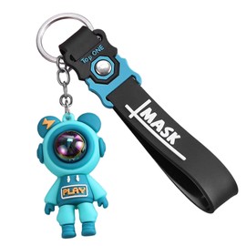 Moerstar Keychain Flash Bear, Bag Charm, Keychain, Astronaut Bag Accessory, Key Chain, Cool Tide Bear, 3D Keychain, Birthday Gift, 4 Colors, blue