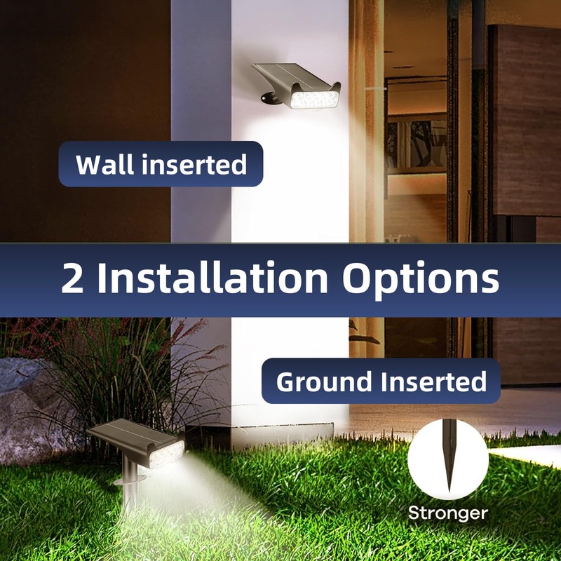 HOFLYW Solar Spotlights Outdoor Waterproof Landscape Path Lights Solar Dusk