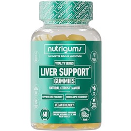 Liver Support Gummy | Citrus Flavour | 60 Vegan Gummies | Choline, Milk Thistle, Vitamins C & E | Liver Complex with Vitamins by NUTRIGUMS®